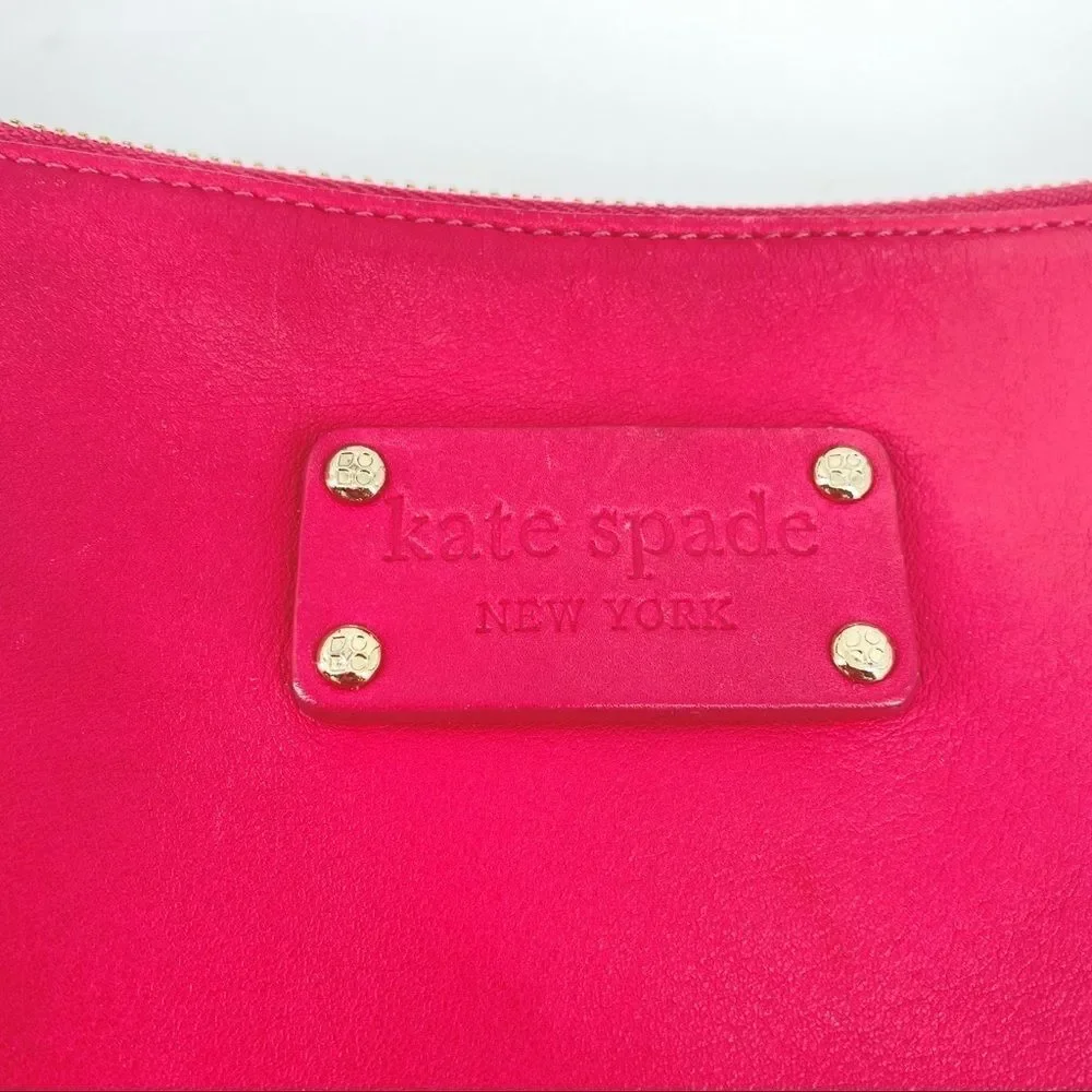 Kate spade raspberry leather tote shoulder bag‎